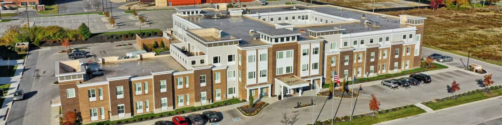 An aerial view of the Traditions of West Chester community